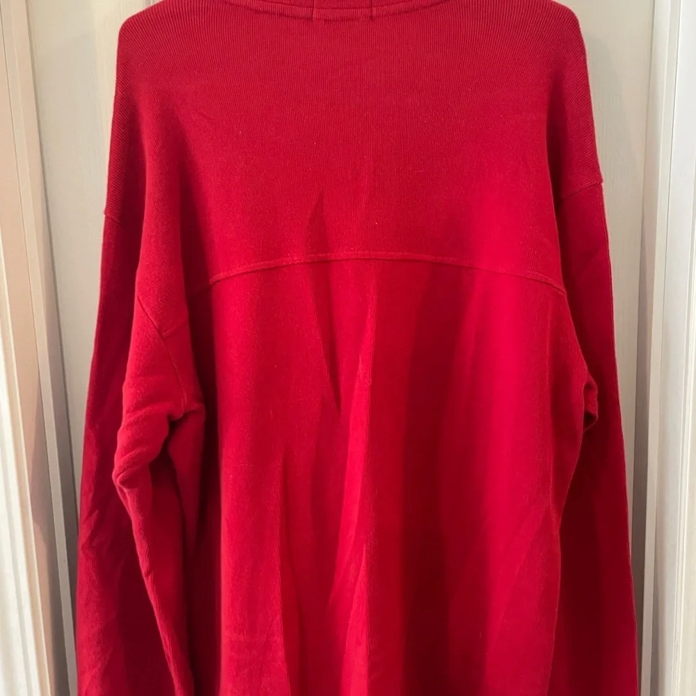 Nautica Red Zip Up Sweater with Ribbed Cuffs